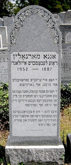 Anna Margolin's Tombstone