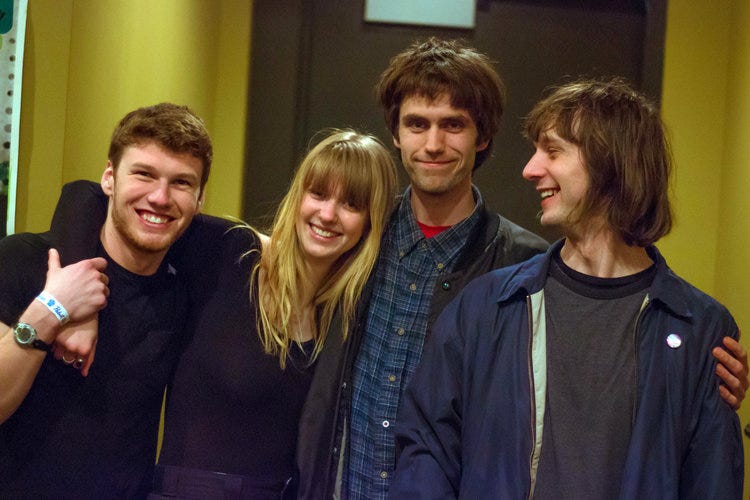 Slow Pulp is Teddy Matthews, Emily Massey, Henry Stoehr, and Alex Leeds Slow Pulp is Teddy Matthews, Emily Massey, Henry Stoehr, and Alex Leeds 