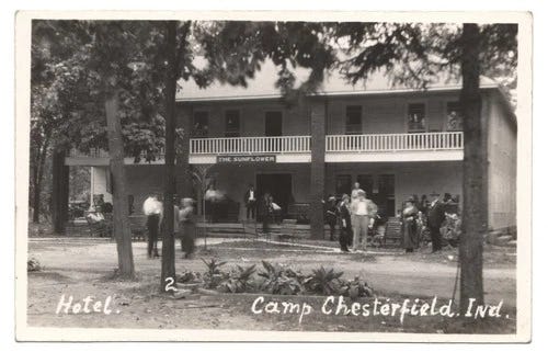 Postcard Hotel Sunflower Camp Chesterfield Madison County Indiana Spiritualist - Picture 1 of 2