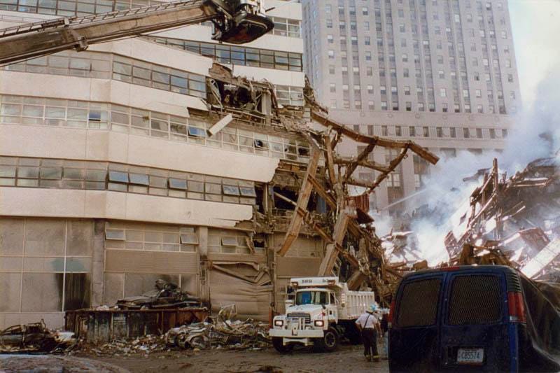 Fiterman Hall was one of the few building outside the World Trade Center  complex to be destroyed by the falling Twin Towers on 9/11. Over 1000  students were present. The building was
