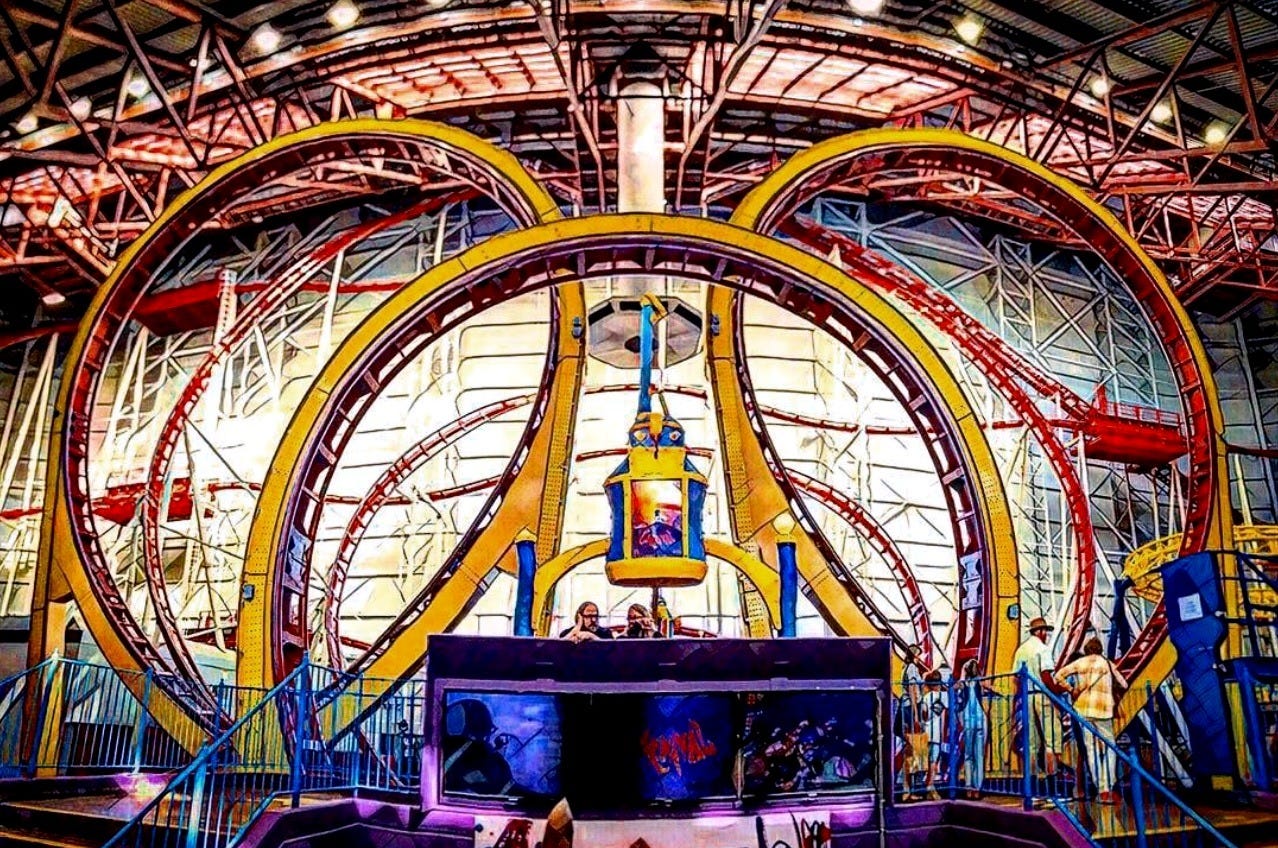 The Mindbender roller coaster in West Edmonton Mall’s Galaxyland.