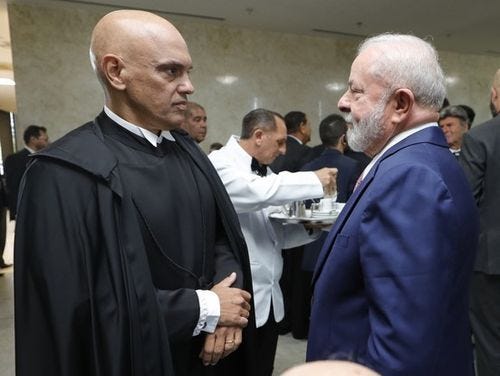 O ministro Alexandre de Moraes e o presidente Lula