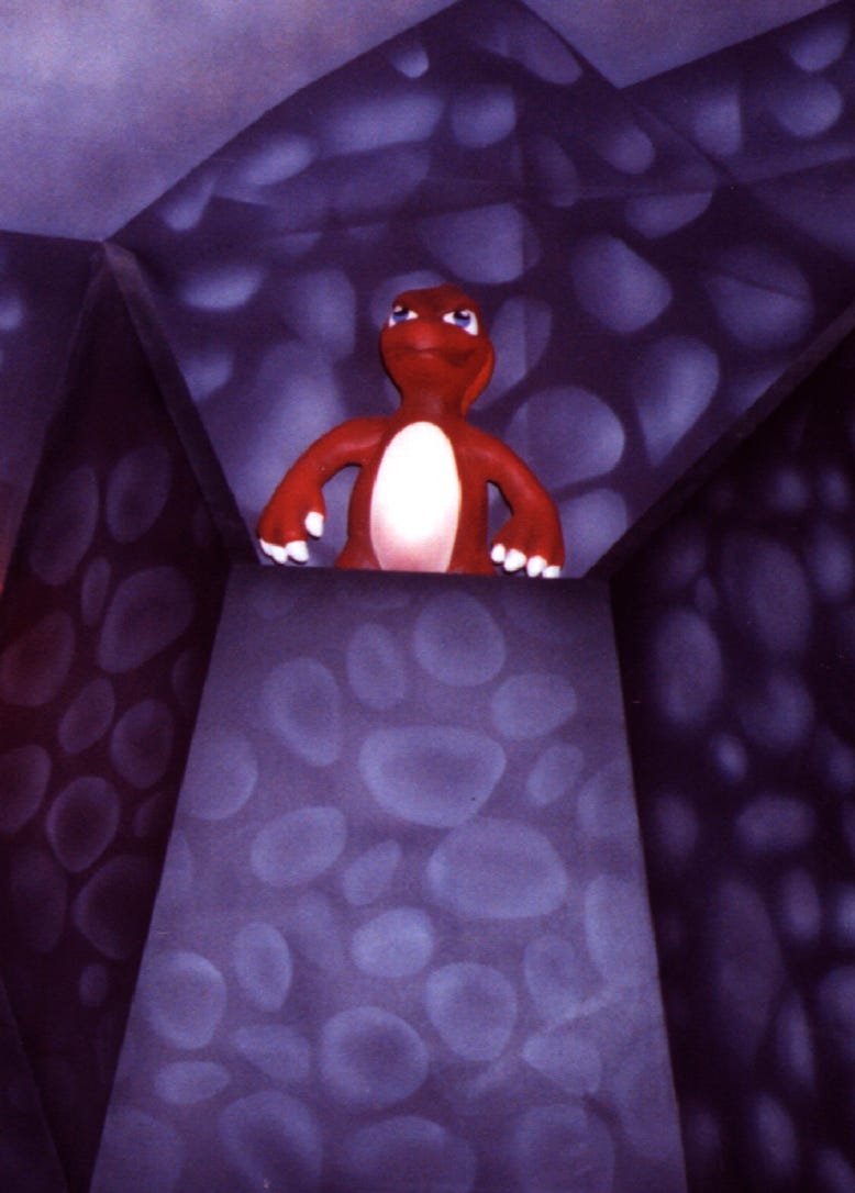A photograph of Charmeleon in the Volcano area of the attraction