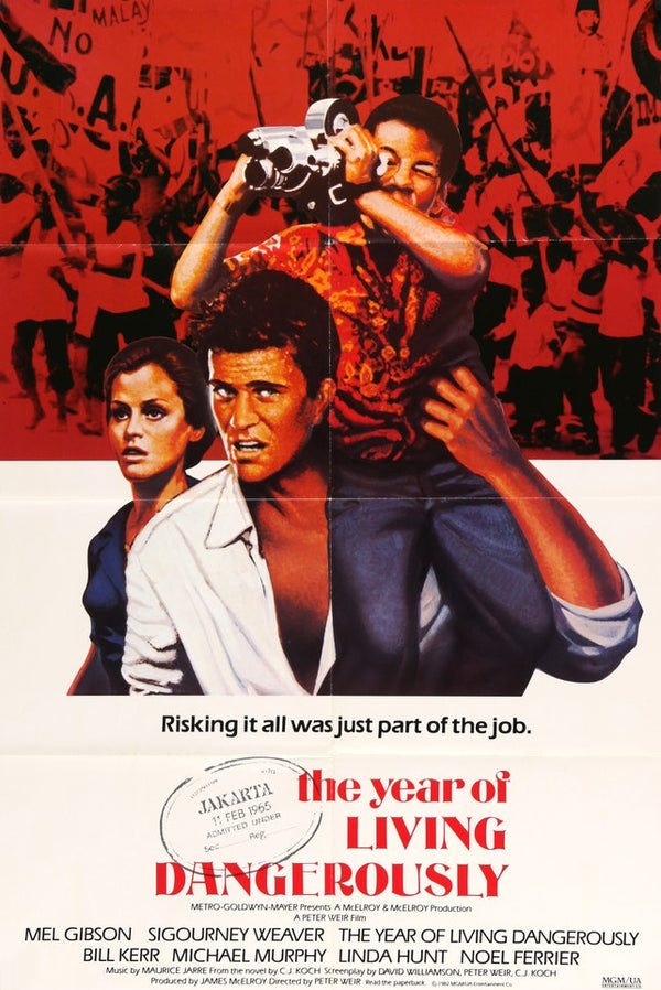 The Year of Living Dangerously (1982) English One Sheet Movie Poster -  Original Film Art - Vintage Movie Posters