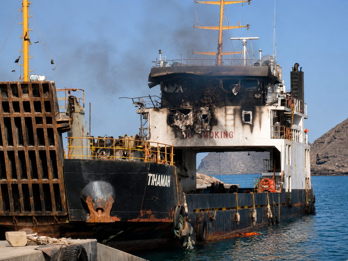 Egyptian-owned cargo ship attacked in the Red Sea, six killed.