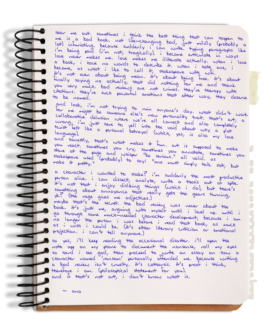 on the power of writing a bad review - ananascanwrite