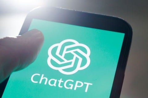 ChatGPT screen on a smartphone illustration ChatGPT screen on a smartphone illustration