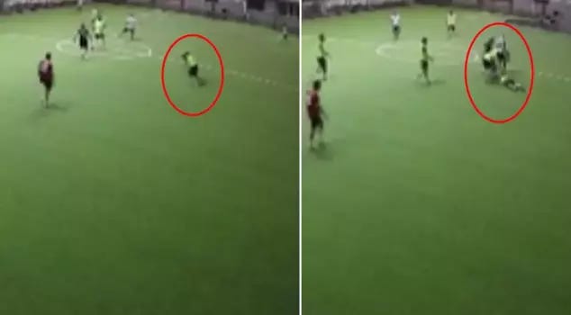 A police officer playing football on a turf field suffered a heart attack and passed away. A police officer playing football on a turf field suffered a heart attack and passed away.