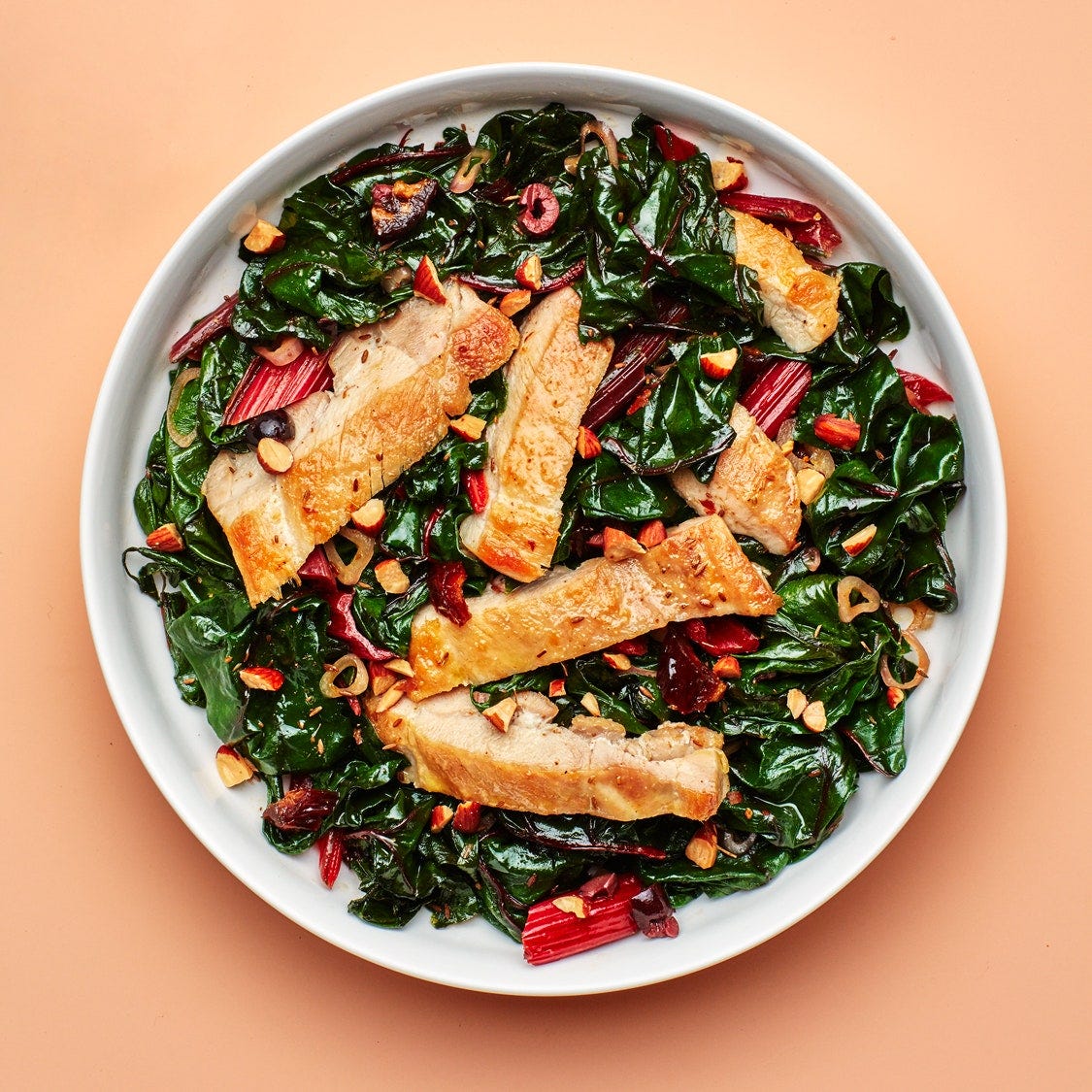 Warm Chicken and Swiss Chard Salad recipe