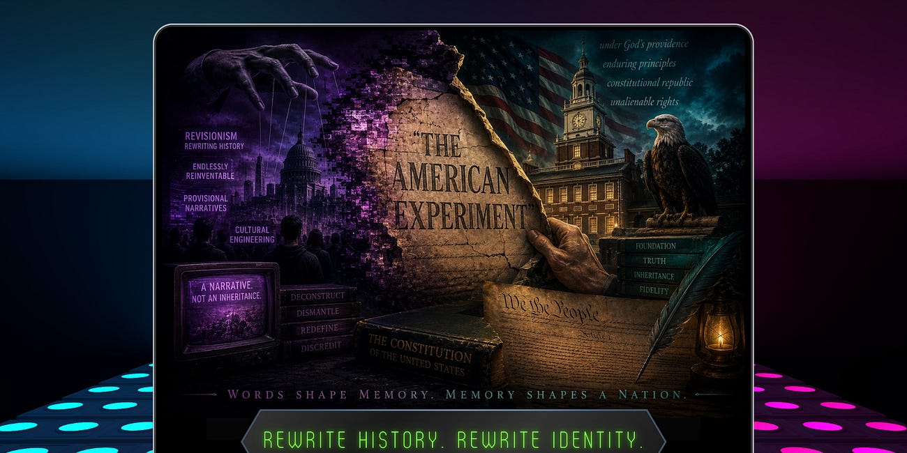 One of the Ways They Subvert Our History Is by Calling It "The American Experiment"