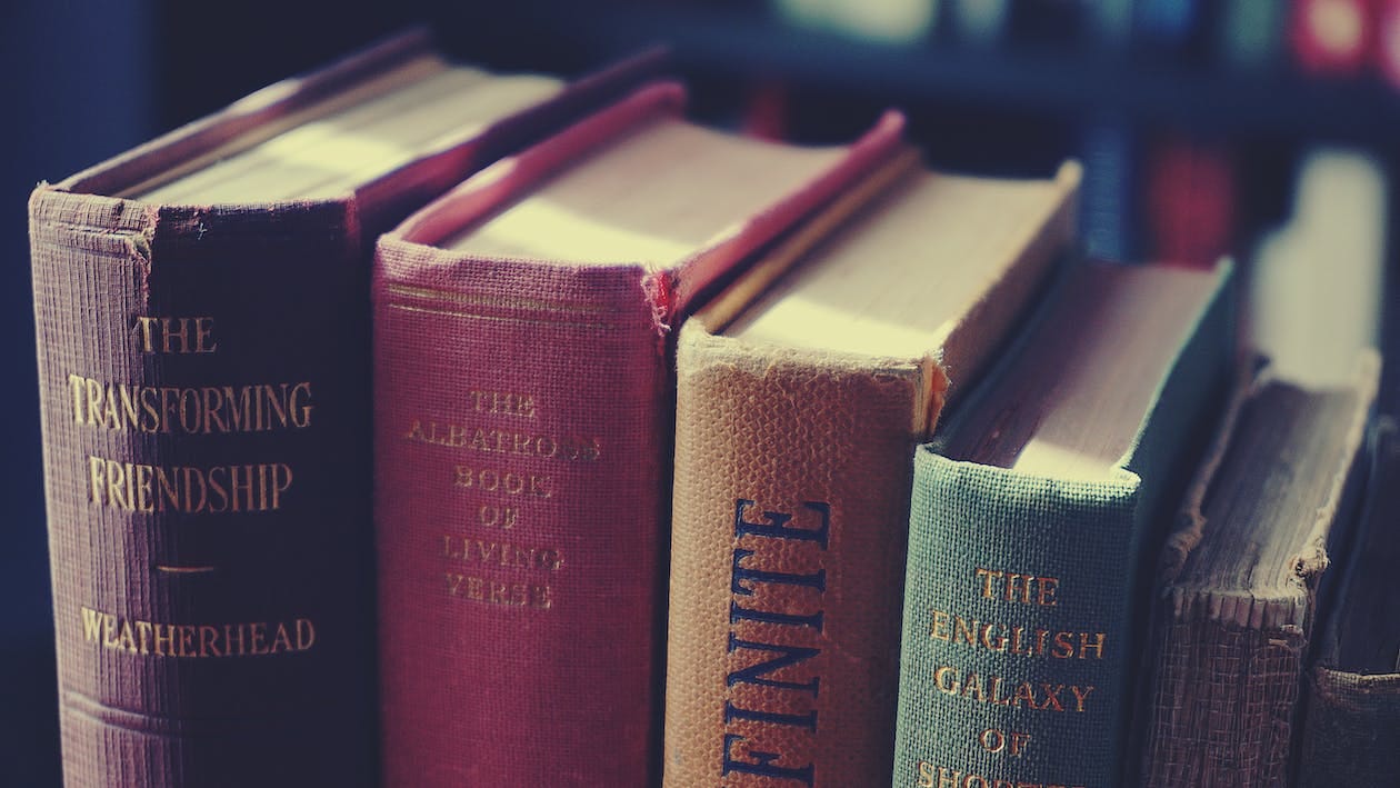 Free Closeup Photo of Assorted-title Books Stock Photo
