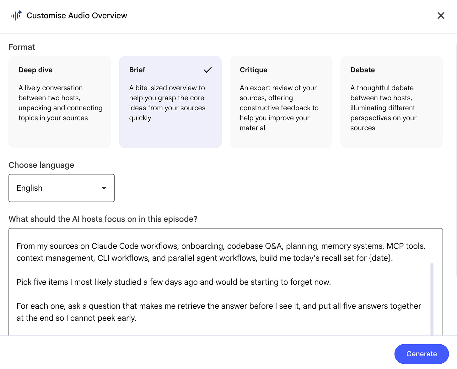 Audio Overview focus box aimed at weak topics Audio Overview focus box aimed at weak topics