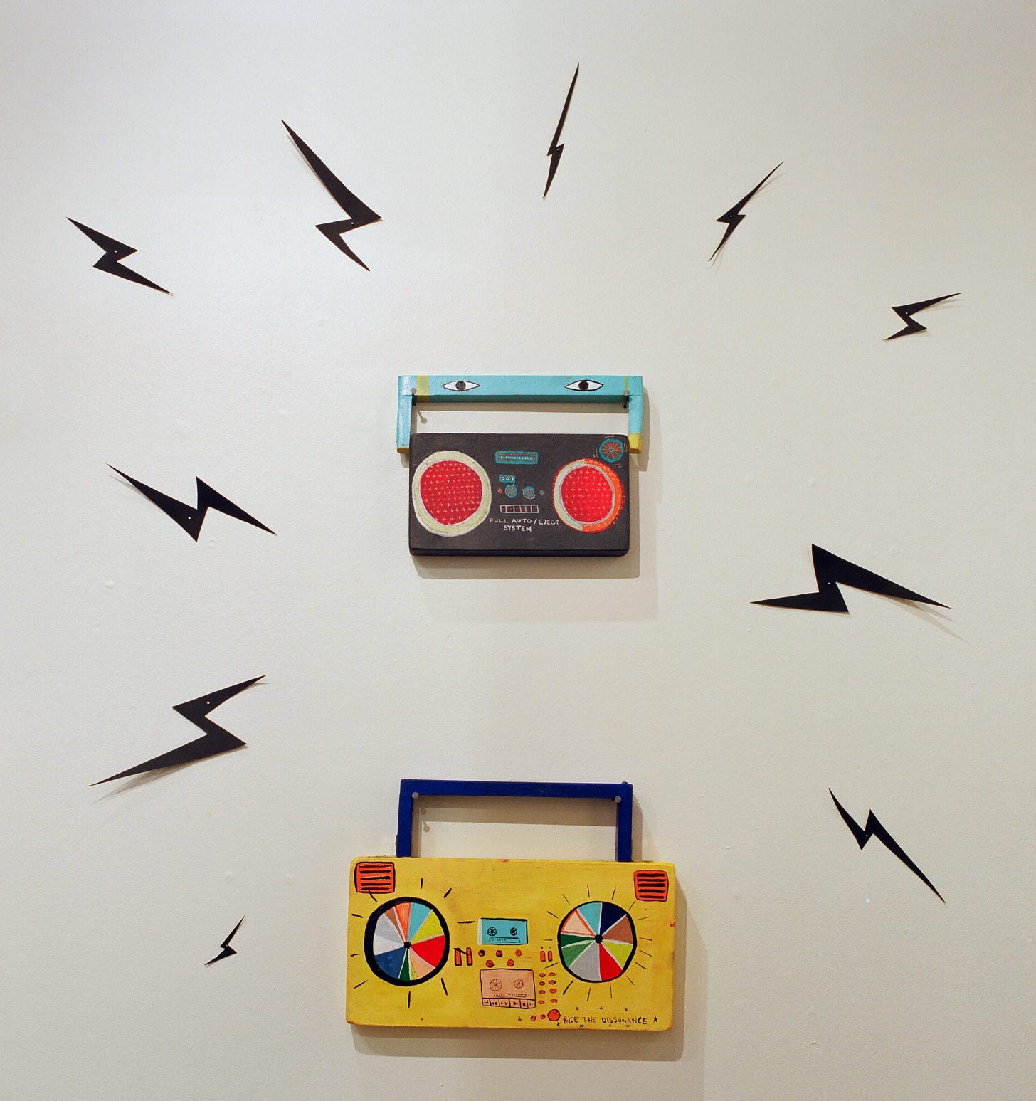 Double wooden boomboxes by Anna Jane McIntyre Double wooden boomboxes by Anna Jane McIntyre