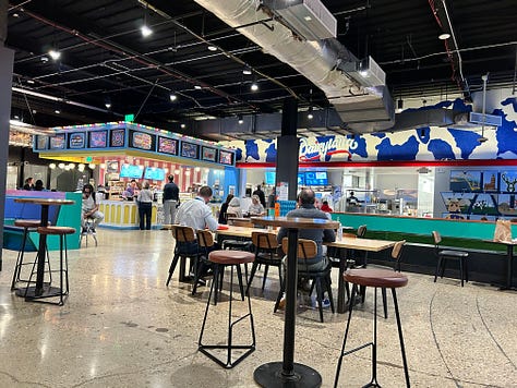 Games, hall, signs, tables, chairs