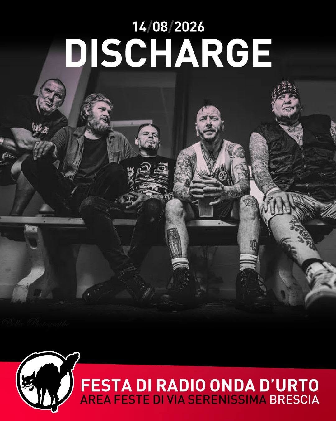 Potrebbe essere un'immagine raffigurante il seguente testo "14 14/08/2026 08 2026 DISCHARGE 3비와 FESTA DI RADIO ONDA D'URTO AREA FESTE DI VIA SERENISSIMA BRESCIA" Potrebbe essere un'immagine raffigurante il seguente testo "14 14/08/2026 08 2026 DISCHARGE 3비와 FESTA DI RADIO ONDA D'URTO AREA FESTE DI VIA SERENISSIMA BRESCIA"