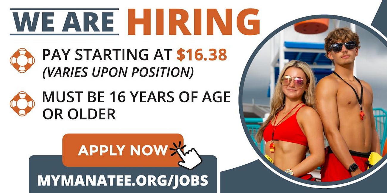 Manatee County Hiring Lifeguards at G.T. Bray and Lincoln Aquatic Centers