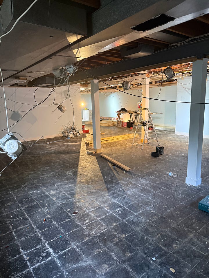 Basement renovation under construction