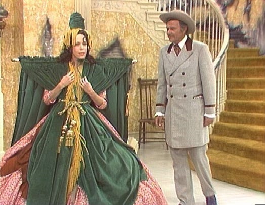 Carol Burnett and Harvey Korman in the skit "Went with the Wind."
