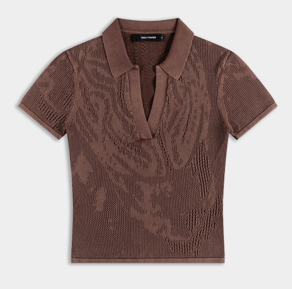 DP - Bordeaux Red Braided Washed Polo - Packshot - front 