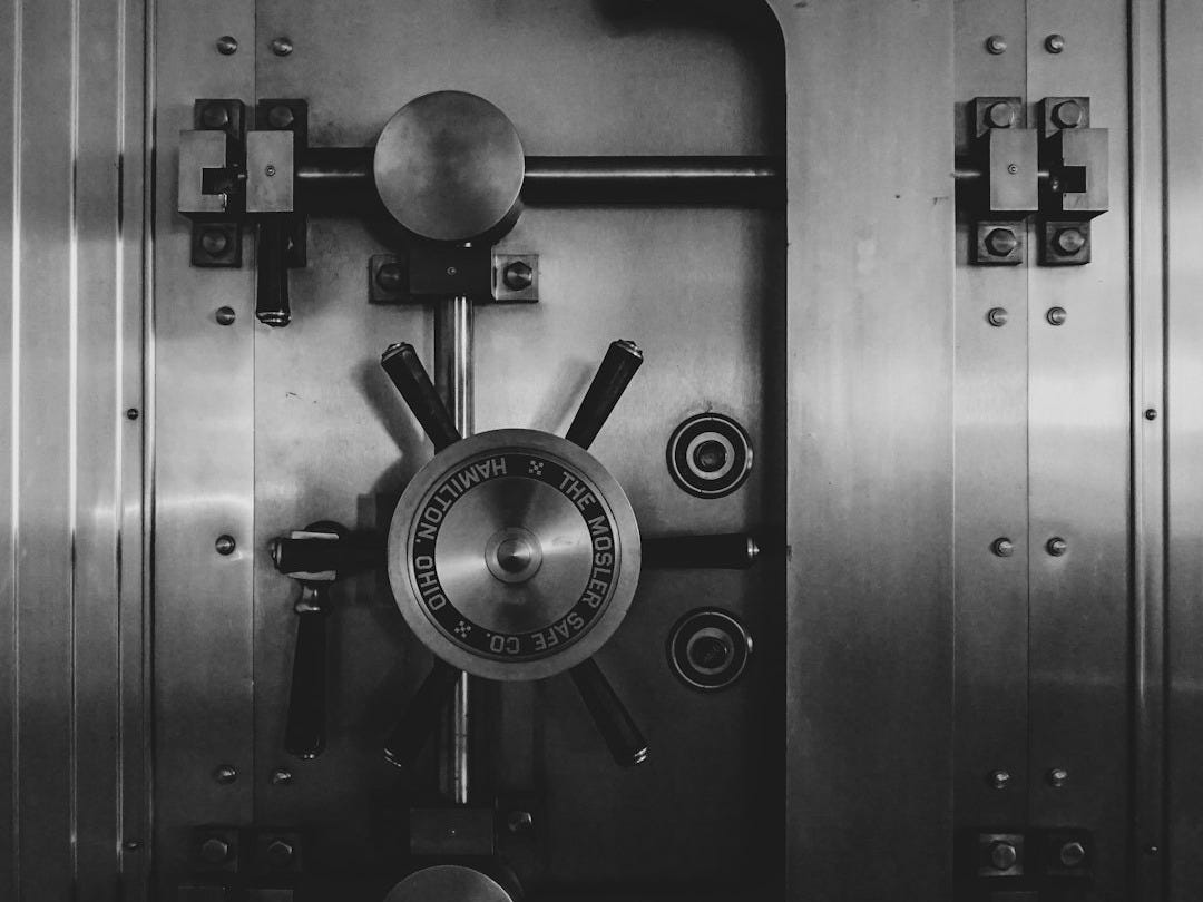 black and silver door knob