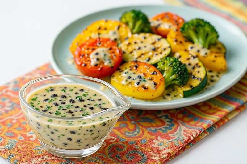 Sos de unt cu usturoi negru și vin alb