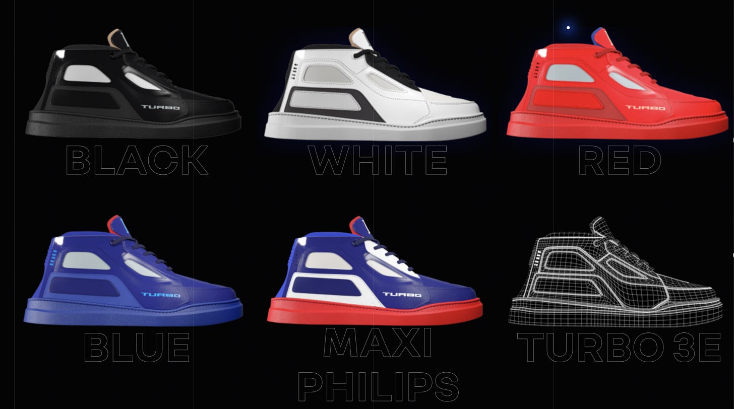 A screenshot of Renault's sneakers collection. 