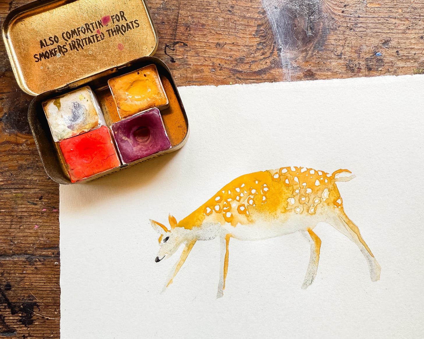 deer watercolour