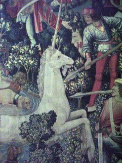Medieval tapestry of a unicorn Medieval tapestry of a unicorn