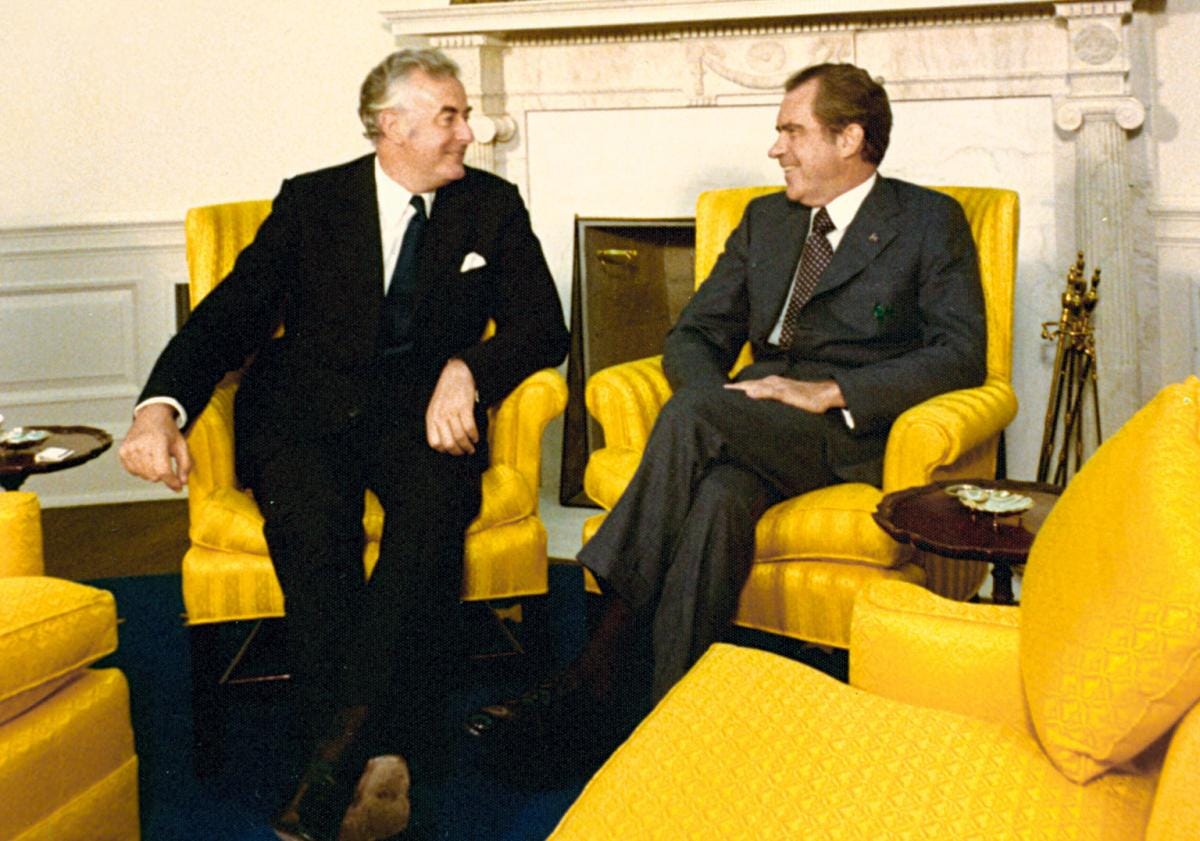 Gough Whitlam and Richard Nixon in the Oval Office, 30 July 1973. © Richard Nixon Library and Museum