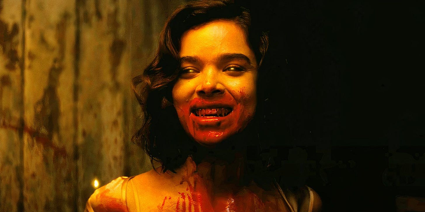 Hailee Steinfeld as a bloody vampire in Sinners