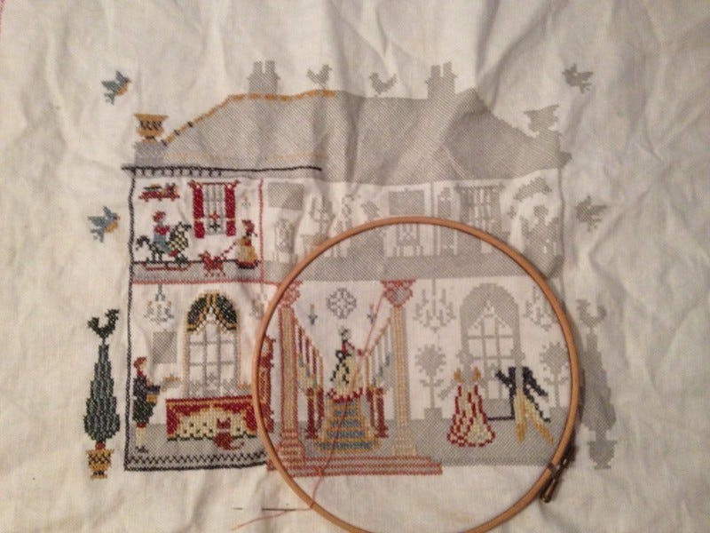 Unfinished house cross stitch Unfinished house cross stitch