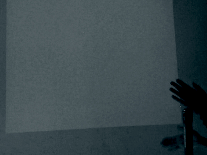 Animated GIFS documenting the projection and the interaction. Subject is moving and the projection responds as described. 