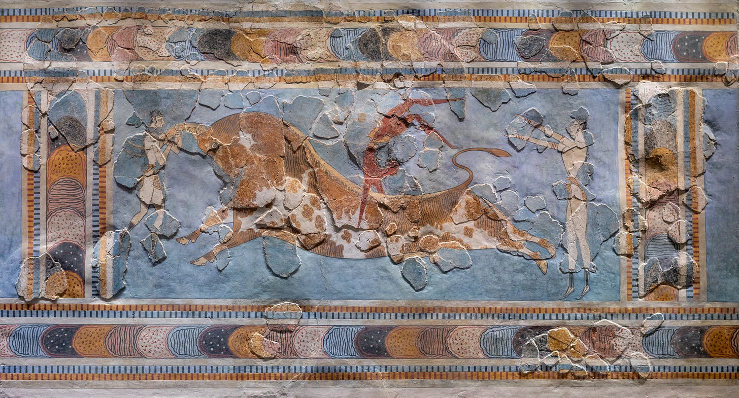 https://upload.wikimedia.org/wikipedia/commons/d/d8/Knossos_bull_leaping_fresco.jpg https://upload.wikimedia.org/wikipedia/commons/d/d8/Knossos_bull_leaping_fresco.jpg