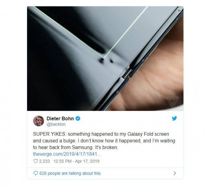 dieter bohn reports samsung galaxy fold breaking dieter bohn reports samsung galaxy fold breaking