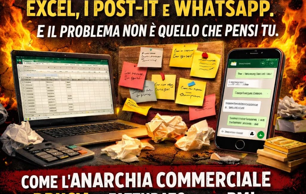 Hai Speso €30.000 tra Campagne Marketing e CRM. Ma i Tuoi Commerciali Usano Ancora Excel, i Post-it e WhatsApp. E il Problema Non È Quello Che Pensi Tu.