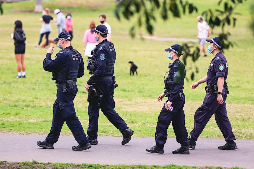 NSW Police patrol Sydney Park NSW Police patrol Sydney Park