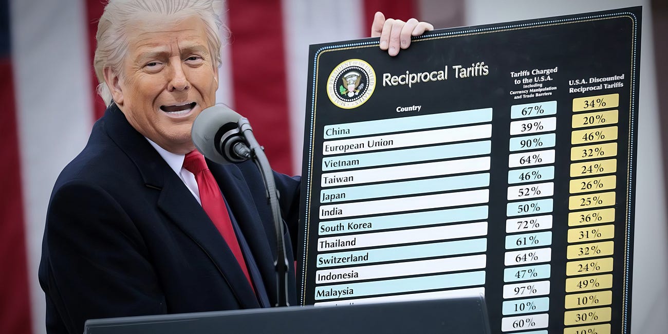 Trump anuncia aranceles recíprocos y muestra lista de países; México y Canadá excluidos por estar en T-MEC