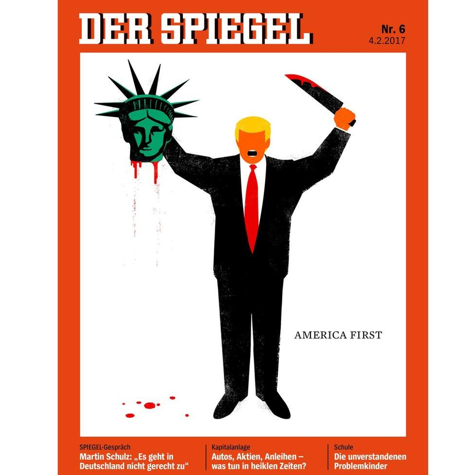 Der Spiegel: Trump beheading cover sparks criticism - BBC News Der Spiegel: Trump beheading cover sparks criticism - BBC News