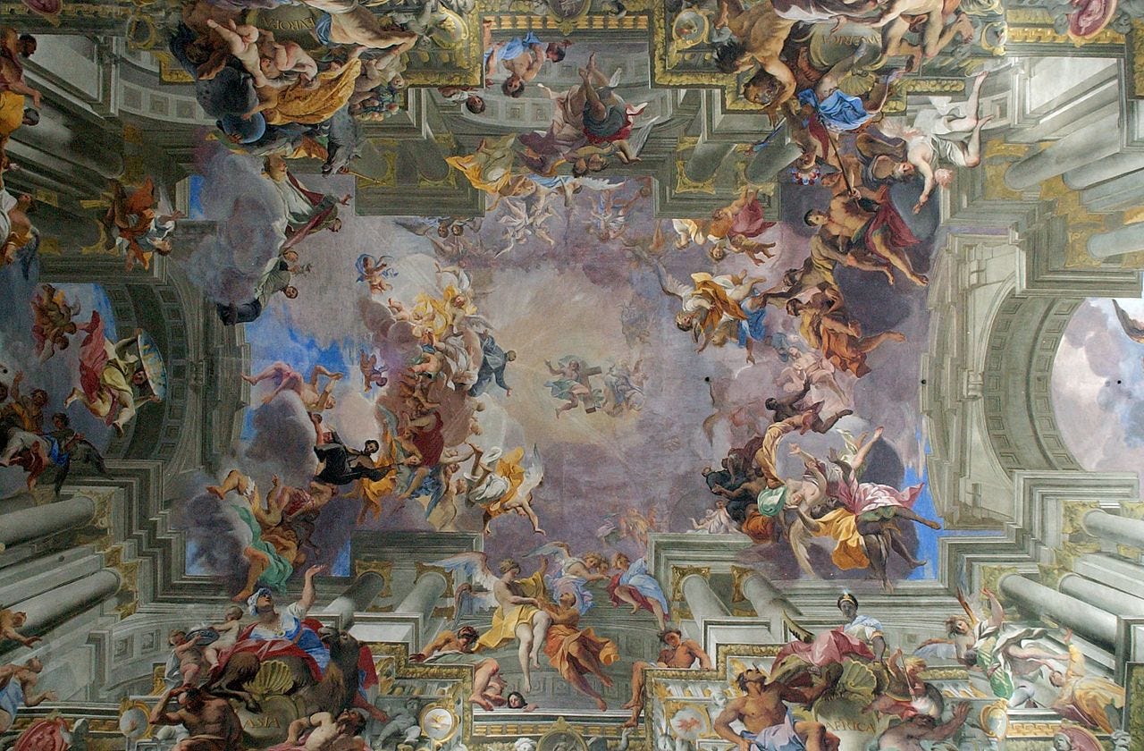 Andrea Pozzo Sant Ignazio quadratura ceiling