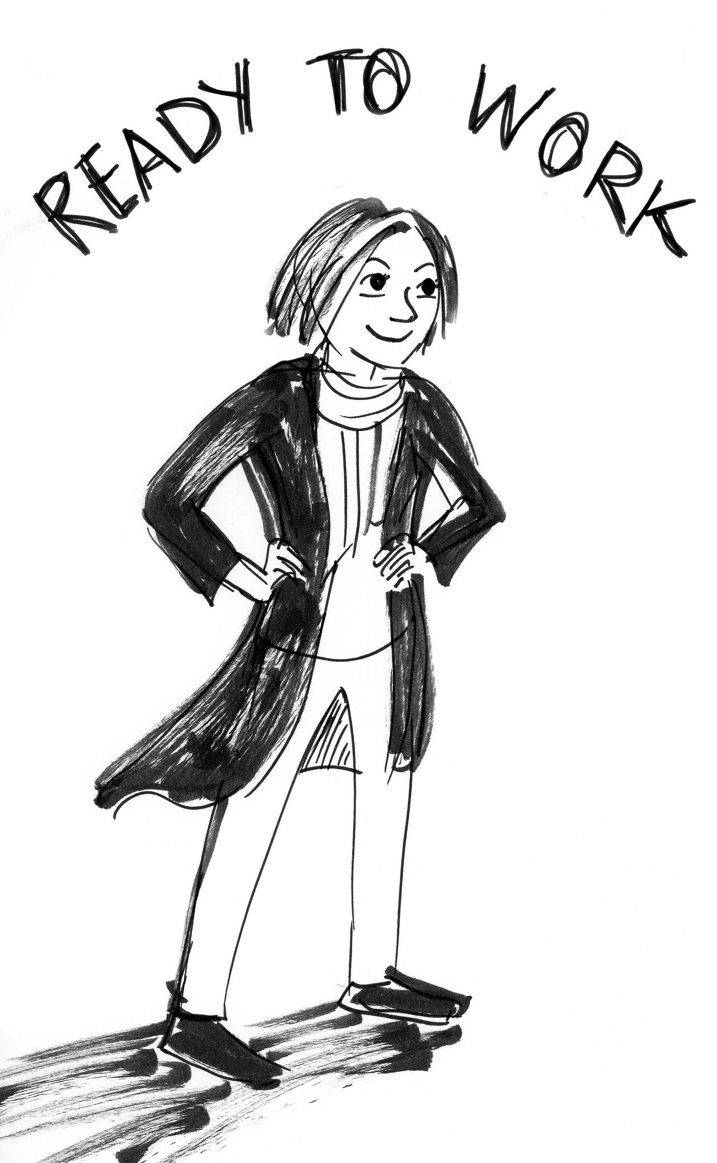 Black and white ink diary comic by graphic novelist K. Woodman-Maynard about being open to new work.