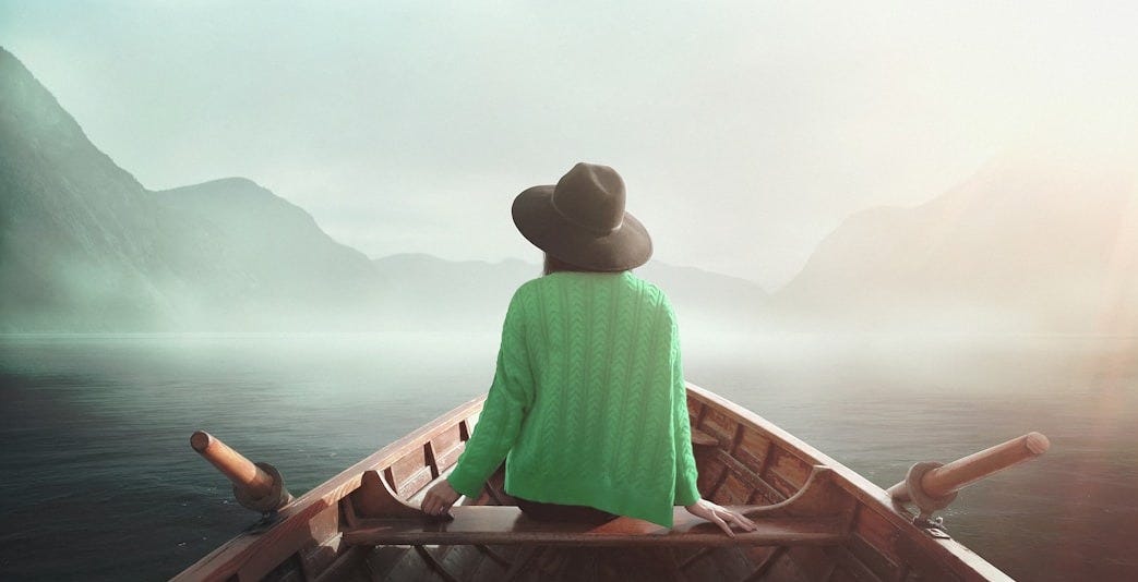 woman sitting on boat woman sitting on boat