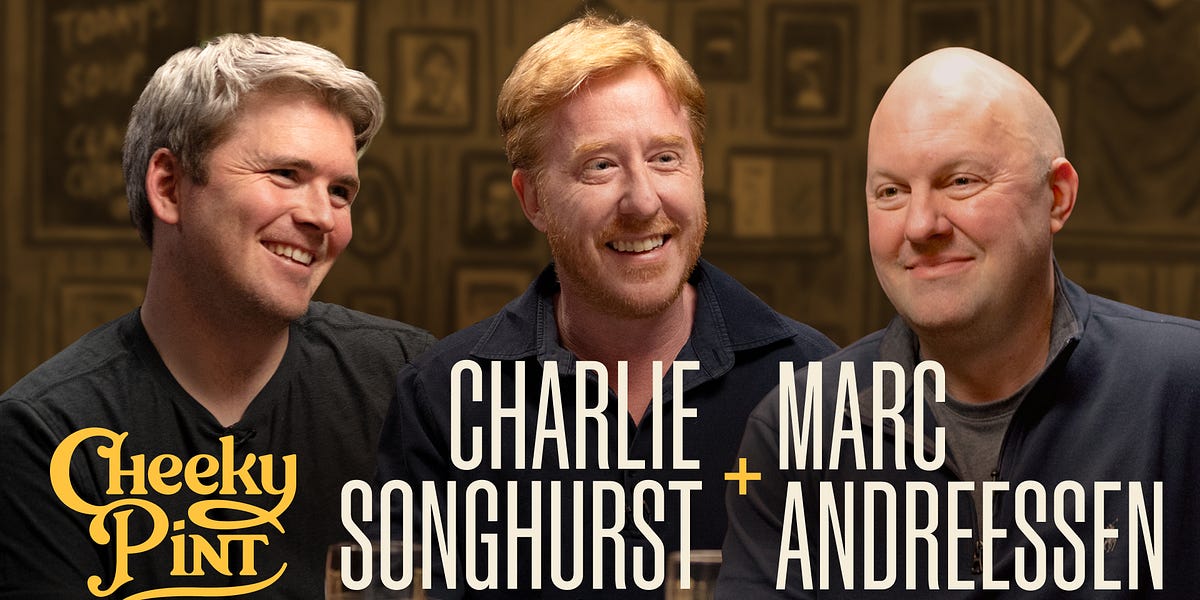 Q&A with Marc Andreessen and investor Charlie Songhurst on Silicon Valley's past, present, and future, AI, productivity, Stripe, crypto, Musk, media, and more (Cheeky Pint)