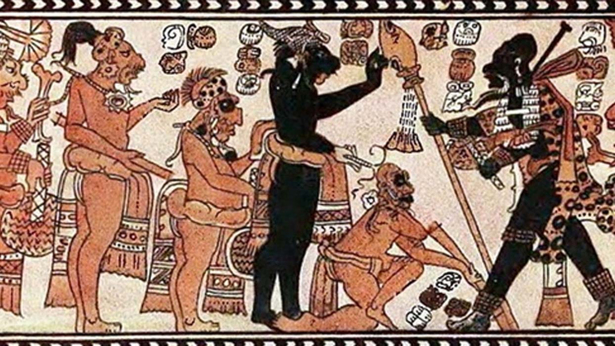 Design on Vase from Chama representing Mayan Deities 