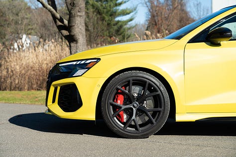 Photos of the Audi RS3 Sedan in yellow
