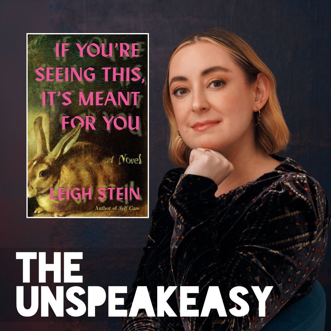 Headshot of author Leigh Stein holding her new book If You’re Seeing This, It’s Meant for You.