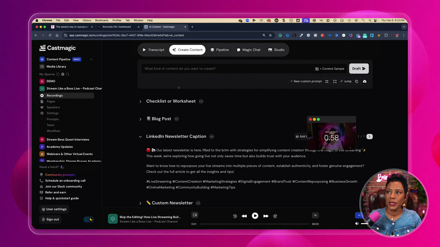 Using Cast Magic for content creation