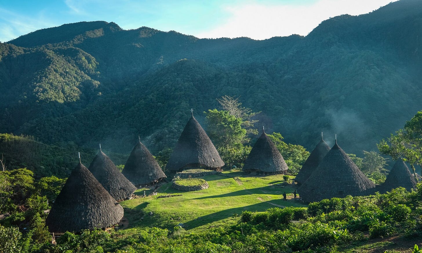Wae Rebo, East Nusa Tenggara, Indonesia scenery in the morning. Wae Rebo, East Nusa Tenggara, Indonesia scenery in the morning.