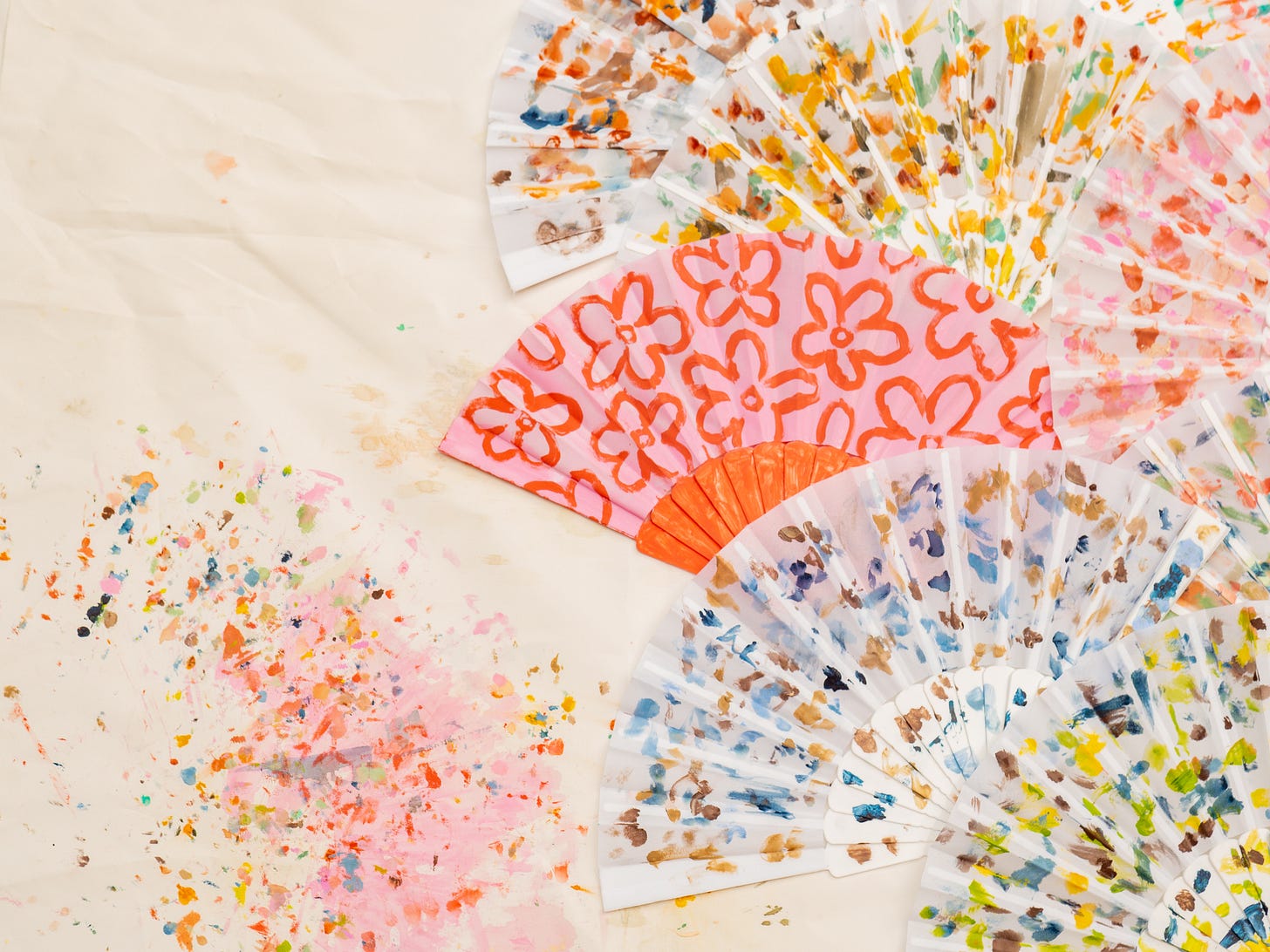 platters and stains left after painting sessions