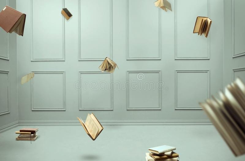 Flying Books Isolated on Black Stock Photo - Image of publication, book:  173283156