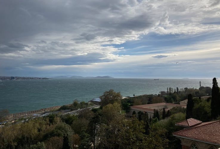 View of the Bosphorus from the Fourth Courtyard at Topkapi Palace.